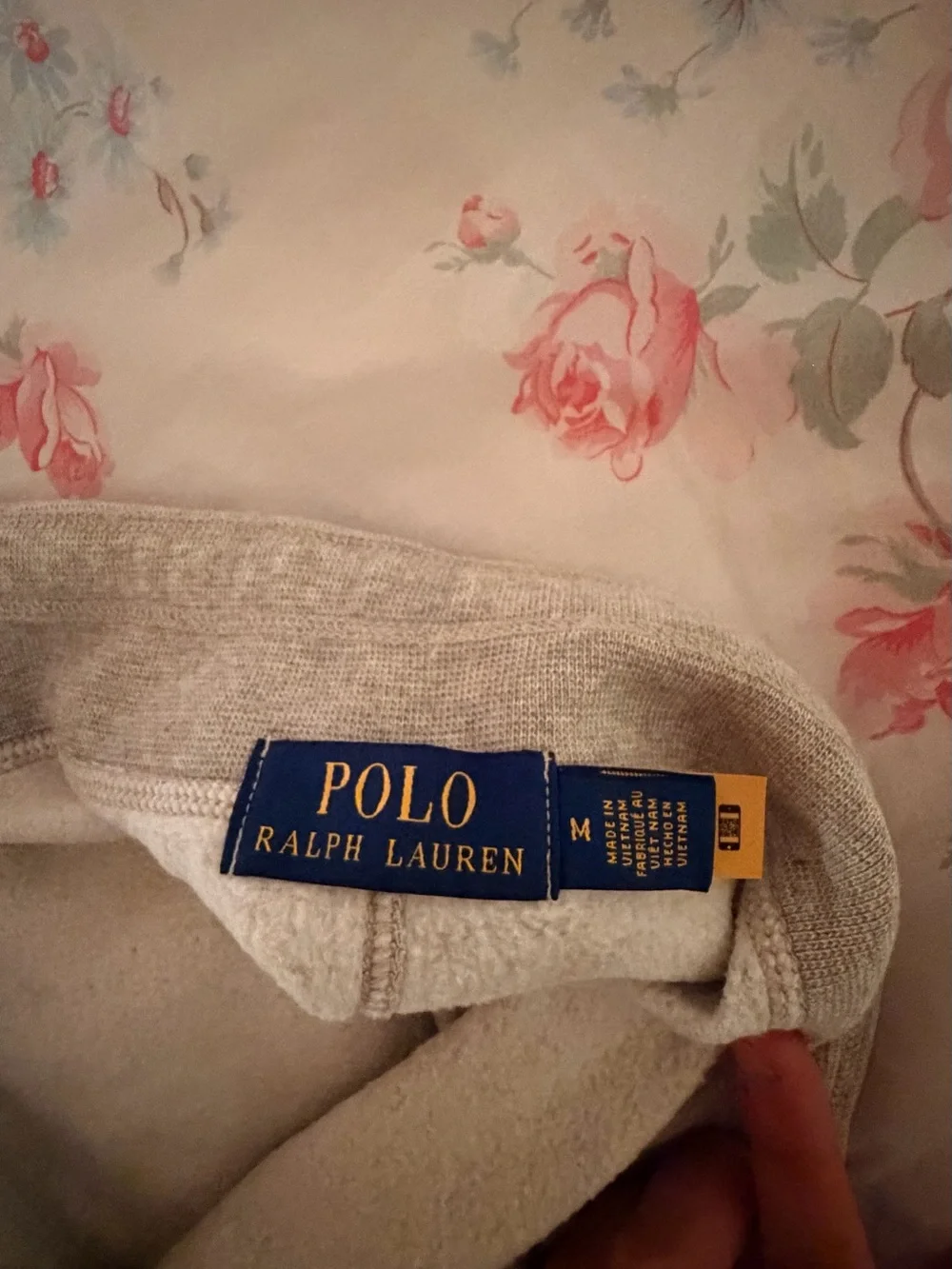 Ralph Lauren Light Gray Sweatshirt with Navy Gold Label